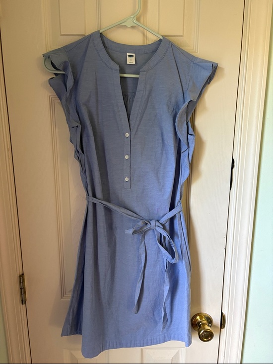 Old Navy Dresses & Skirts - Old Navy Light Blue Ruffle Sleeve Tie-Waist Mini Dress